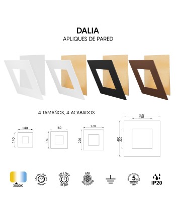 DALIA * APLIQUE CUADRADO 24W - ORO + CORTEN